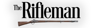 The RIfleman Logo - styled in black lettering with an old style rifle underling it