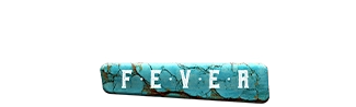 Turquoise Fever Logo - displaying the word Turquoise floating above a large piece of turquoise with the word FEVER written on it in white lettering.