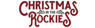 Christmas in the Rockies Logo - styled in red and green lettering on a white background